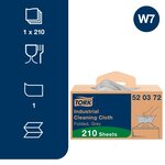 Chiffons de nettoyage industriel gris w7  distribution feuille à feuille  boîte de 210 chiffons  tork