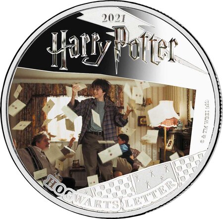 Pièce de monnaie en Argent 5 Dollars g 31.1 (1 oz) Millésime 2021 Harry Potter Samoa 2021 HOGWARTS LETTER
