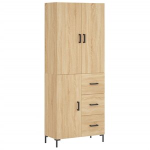 vidaXL Buffet haut Chêne sonoma 69 5x34x180 cm Bois d'ingénierie