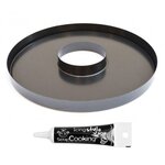 Moule antiadhésif tarte couronne Ø 30 cm + Stylo glaçage noir