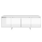 vidaXL Meuble TV Blanc brillant 120x30x40 5 cm Aggloméré