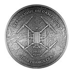 BARCELONA Labyrinth From Drone Eye View 2 onces argent monnaie 2000 Francs Cameroon 2021