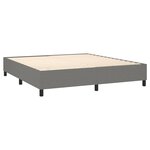 vidaXL Lit à sommier tapissier avec matelas Gris foncé 160x200cm Tissu