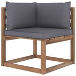 vidaXL Canapé palette de jardin 4 places avec coussins Pin imprégné