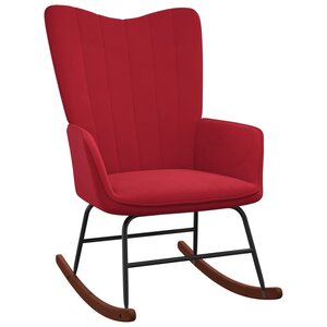 vidaXL Chaise à bascule Rouge bordeaux Velours