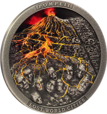 Pièce de monnaie en argent 2 dollars g 62.2 (2 oz) millésime 2023 lost world cities pompeii