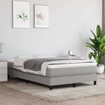 vidaXL Sommier à ressorts de lit Gris clair 120x200 cm Tissu