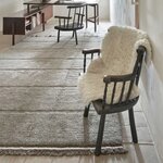 Tapis en laine gris  à franges - 170 x 240 cm