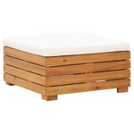 vidaXL Repose-pied sectionnel 1 pc avec coussin Bois d'acacia solide