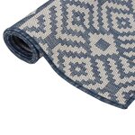 vidaXL Tapis à tissage plat d'extérieur 160x230 cm Rayures bleues
