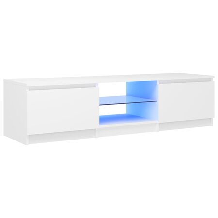 vidaXL Meuble TV avec lumières LED blanc 140x40x35 5 cm
