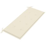 vidaXL Banc de jardin avec coussin crème 120 cm Bois de teck massif