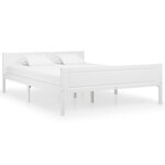 vidaXL Cadre de lit Bois de pin massif Blanc 140x200 cm