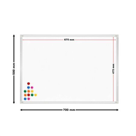 Tableau magnétique wattshiteboard mural 70x50cm 12 aimants inclus tableau affichage