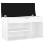 vidaXL Banc à chaussures coussin Blanc brillant 80x30x47 cm Aggloméré