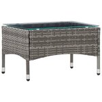 vidaXL Salon de jardin 4 Pièces avec coussins Résine tressée Gris