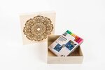 Boite en bois à colorier Mandala - Boite de 24 feutres incluse