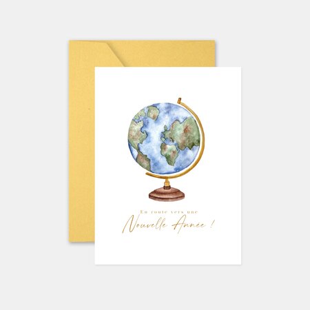 Lot de 25 cartes de voeux mappemonde