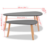 vidaXL Ensemble de tables basses 2 Pièces Bois de pin massif Noir