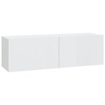 vidaXL Ensemble de meubles TV 8 Pièces Blanc brillant Bois d'ingénierie