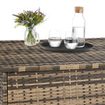 Tectake coffre de jardin oslo structure en aluminium 145x82 5x79 5cm - marron naturel