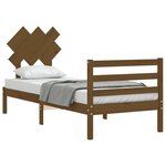 vidaXL Cadre de lit tête de lit marron miel 90x200 cm bois massif