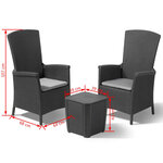 Keter Mobilier d'extérieur 3 Pièces Vermont Graphite 231692