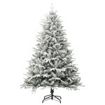 vidaXL Sapin de Noël artificiel LED et flocons de neige 180 cm PVC PE