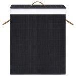 vidaXL Panier à linge avec une seule section bambou noir 83 L