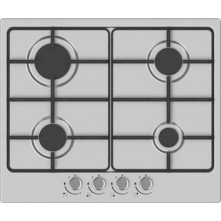 HUDSON HTG 640 I - Table de cuisson gaz - 4 foyers - L 60 cm - Revetement email - Inox