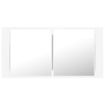 vidaXL Armoire salle de bain à miroir LED Blanc 90x12x45 cm Acrylique