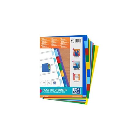 ELBA Intercalaires en plastique, uni, couleur,A4+,12 touches