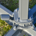 Parasol déporté octogonal parasol LED inclinable pivotant manivelle piètement acier dim. Ø 3 x 2 48H m gris