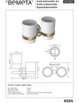 Porte-verre double en laiton et céramique KERA + 2 verres