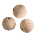 Boules en bois ø 35 mm - FSC100  - percées 8 mm - 3 pièces