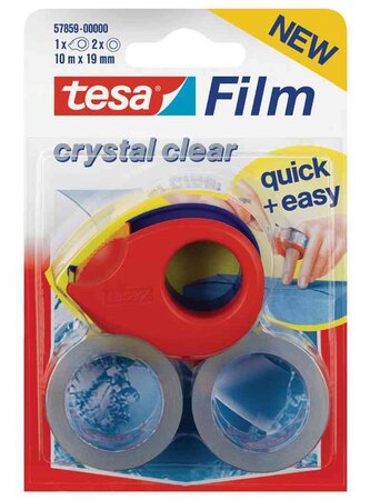 Mini dévidoir inclus 2 ruban adhésif film 19 mm x 10 m tesa
