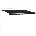 vidaXL Auvent rétractable automatique avec poteaux 4 5x3 m Anthracite