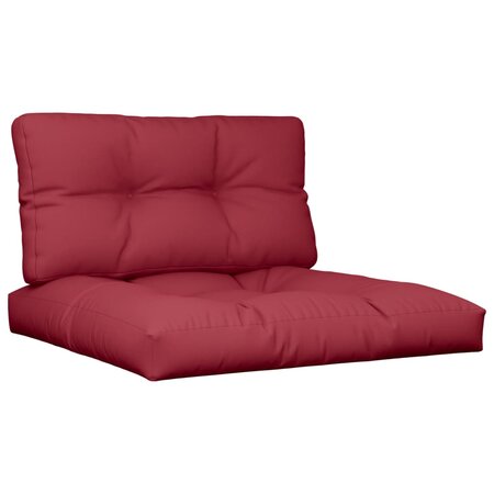 vidaXL Coussins de palette 2 Pièces rouge bordeaux tissu
