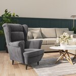 vidaXL Fauteuil gris clair velours