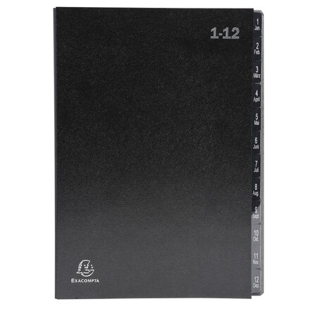 Trieur Rigide Economique Ordonator 12 Compartiments Numériques - 24x34cm - X 12 - Exacompta