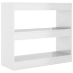 vidaXL Bibliothèque/Séparateur de pièce Blanc brillant 80x30x72 cm