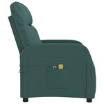 vidaXL Fauteuil électrique de massage Vert foncé Tissu