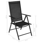 vidaXL Ensemble à dîner de jardin 5 Pièces Aluminium Argenté et noir