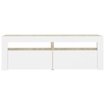 vidaXL Meuble TV avec lumières LED blanc et chêne sonoma 120x35x40 cm