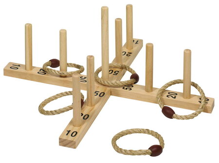 Jeu de lancer d'anneaux avec 5 anneaux en sisal - Goki