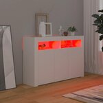 vidaXL Buffet avec lumières LED Blanc 115 5x30x75 cm