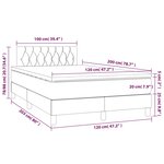vidaXL Sommier tapissier matelas et LED Vert foncé 120x200 cm Velours