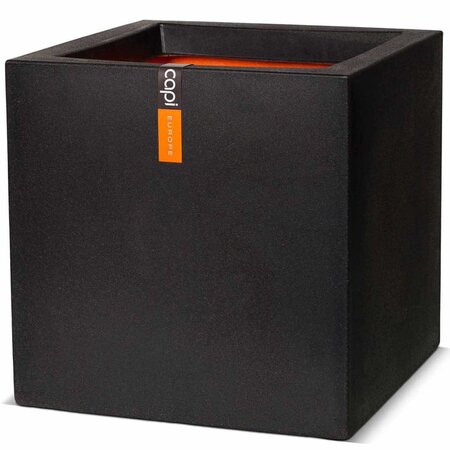 Capi Jardinière Urban Smooth Carrée 40 x 40 x 40 cm Noir KBL903