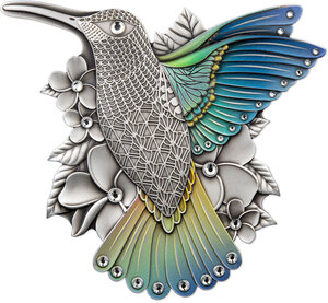 Monnaie en argent 50 vatu g 500 (1/2 kg) millésime 2023 shaped animals hummingbird