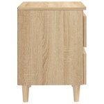 vidaXL Table de chevet avec pieds en pin Chêne sonoma 40x35x50 cm